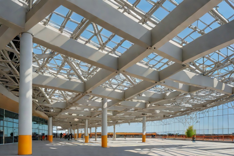 Pedestrian Overpass Truss Joint Expansion Bellows Weatherproofing across the Denver International Airport Concourse Line