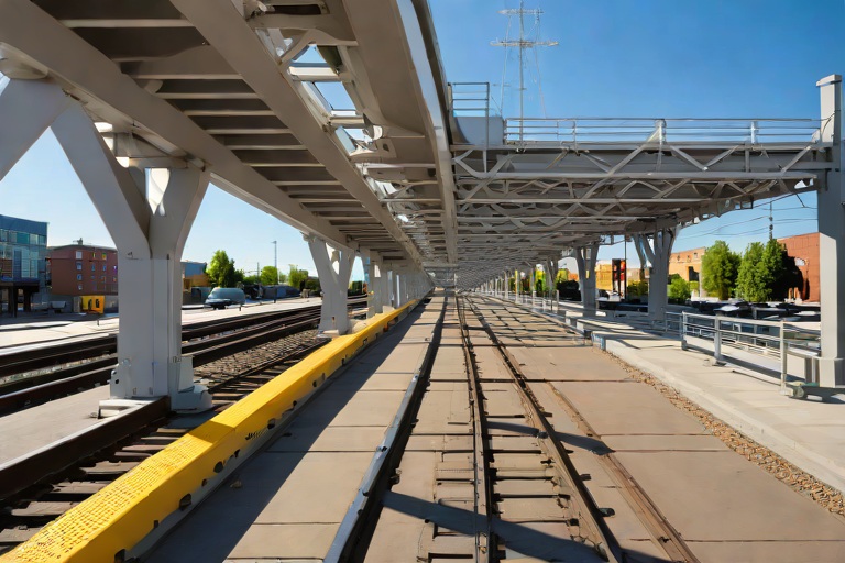 Pedestrian Overpass Truss Joint Expansion Bellows Weatherproofing across the W-Line West Colfax Light Rail