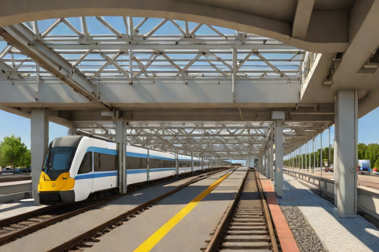 Pedestrian Overpass Truss Joint Expansion Bellows Weatherproofing across the A-Line Airport Rail Corridor