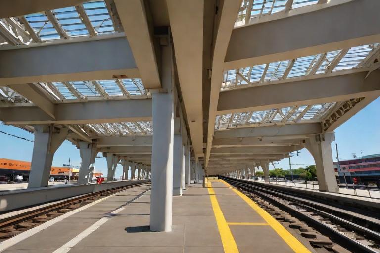 Pedestrian Overpass Truss Joint Expansion Bellows Weatherproofing across the Union Station Transit Hub