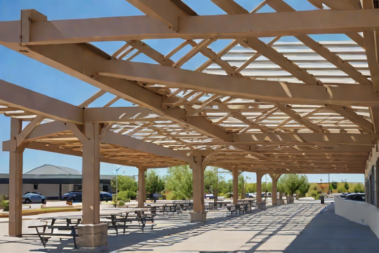 Pedestrian Overpass Truss Joint Expansion Bellows Weatherproofing across the Table Mesa Park-n-Ride